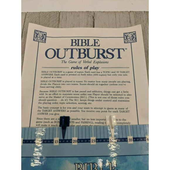 Bible Outburst Chips Score Instructions Bag Board Game Replacement Pieces 1989 - Picture 4 of 4